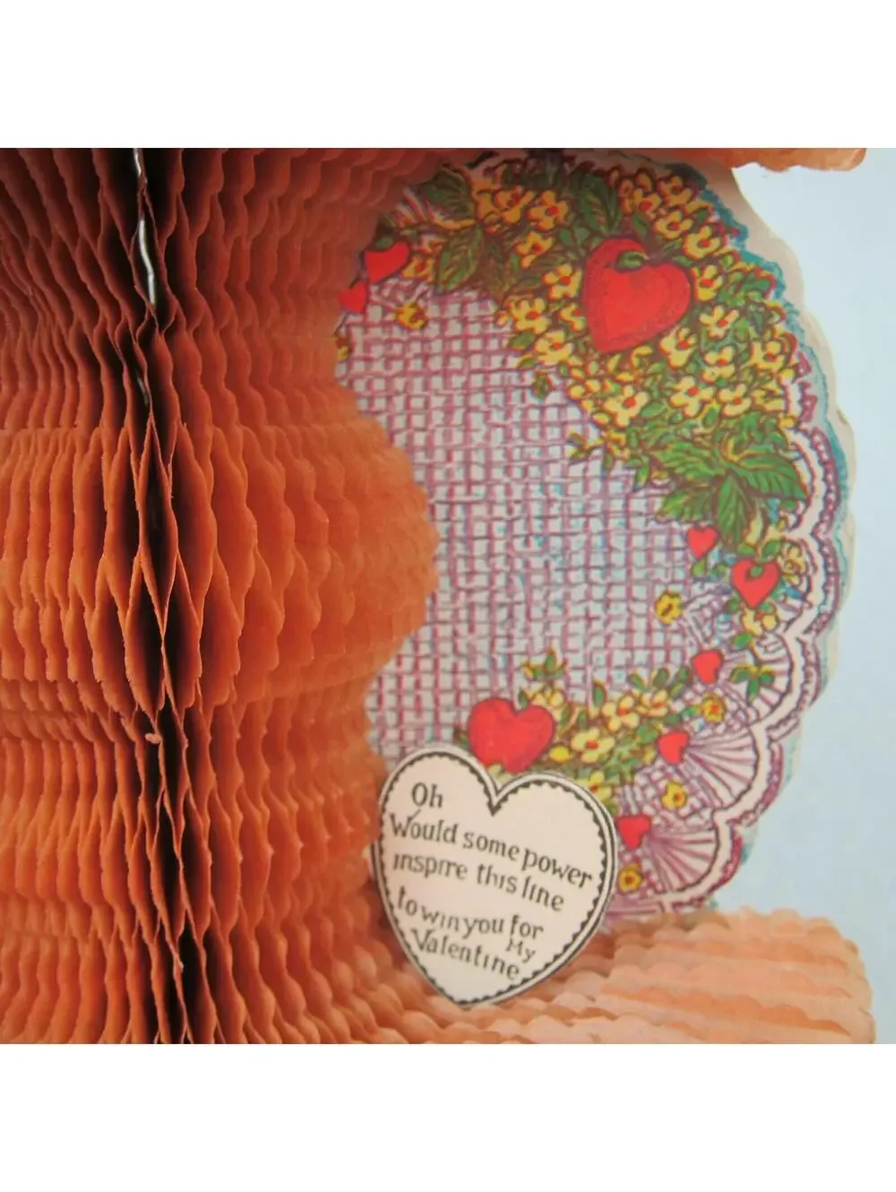 Vintage Valentine Beistle Honeycomb Paper Puff Dutch Girl Flower Wreath 1920-30s